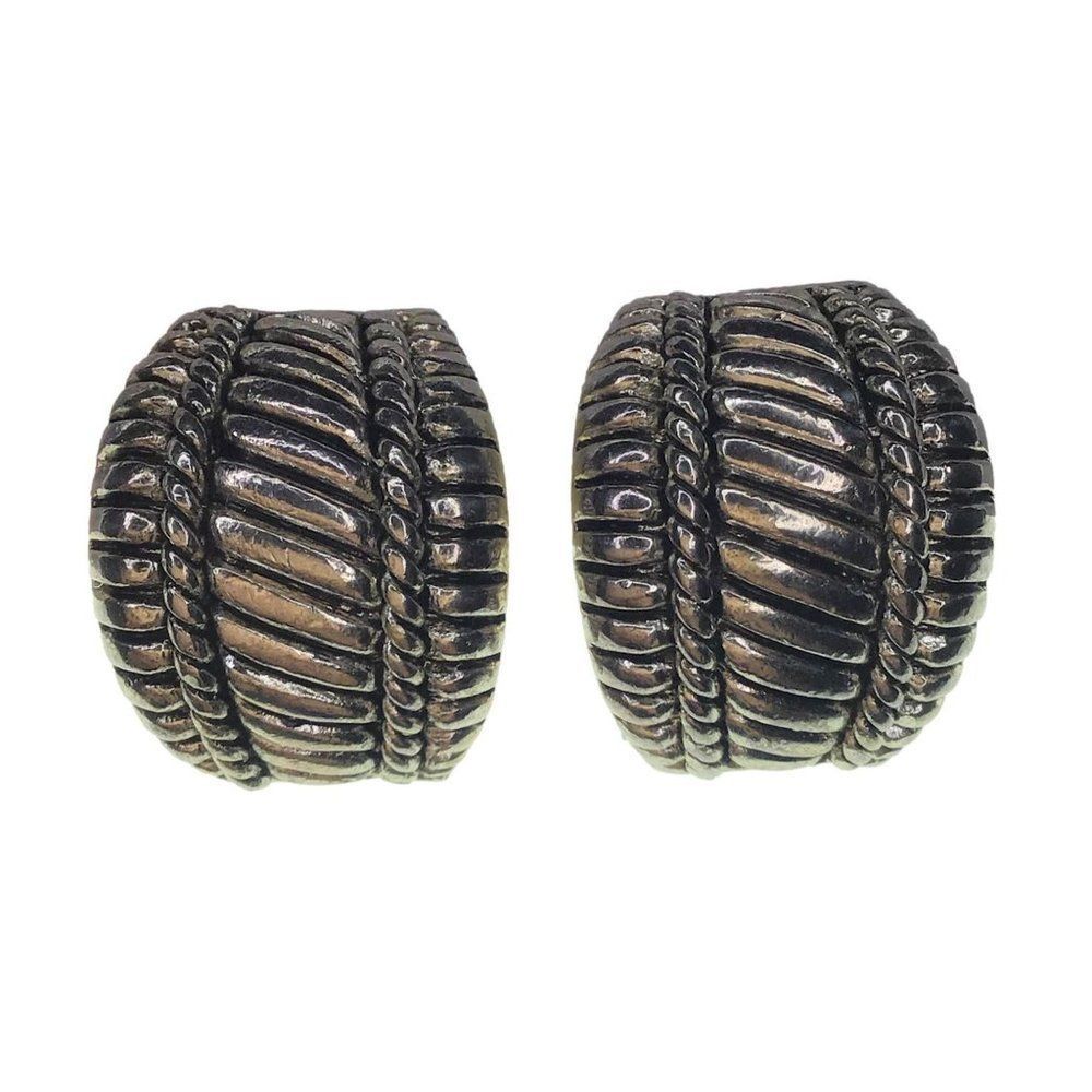 Vintage Clip On Earrings Silver Tone